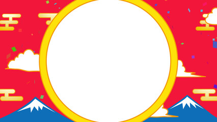 正月, 年賀状, 空, 雲, フレーム, 紙吹雪, 青空, 干支, 風景, 年賀, 新年, 自然, かわいい, 