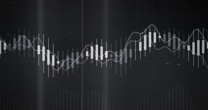 Dark Financial Market Candlestick Trend Analysis Display