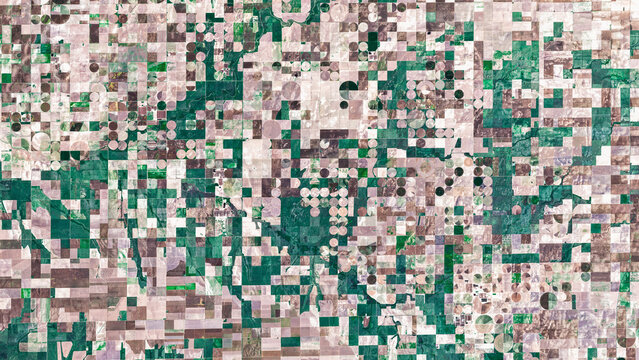 Greeley fields, US, Circular pivot irrigation fields on open satellite data