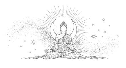 Obraz premium Buddha meditating in lotus position serene.