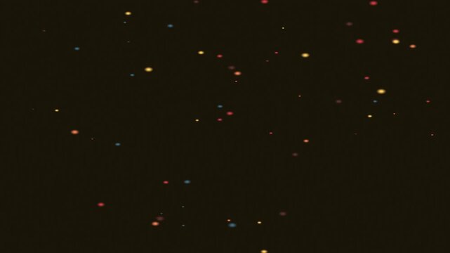 Dark Background Droplets Floating in Night Sky Like Colorful Lights Moving