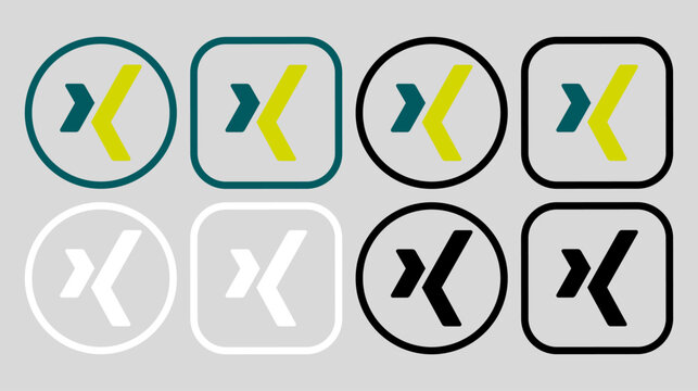 xing logo icon vector set.