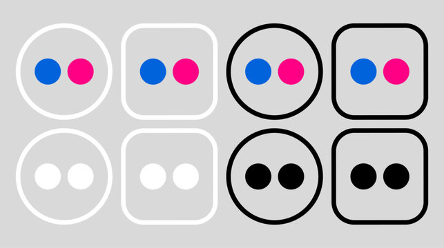 Flickr logo icon vector set.