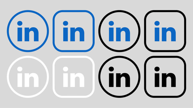 Linkedln logo icon vector set.