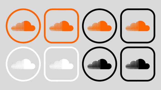 SoundCloud logo icon vector set.