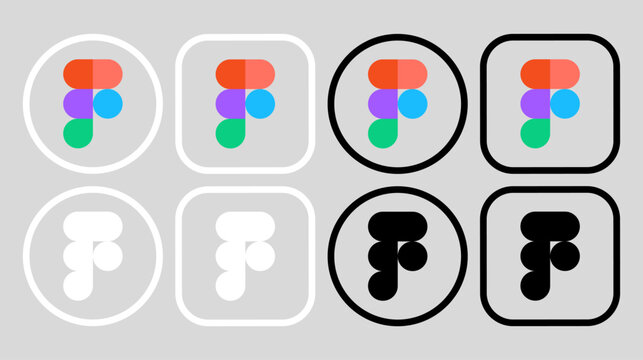Figma logo icon vector set.
