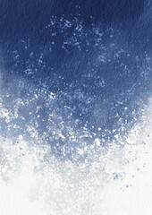 Obraz premium Nautical Winter, Abstract Frosty Waves with Splatter watercolor on paper background for nautucal , winter , aquatic and Arctic sea concept.