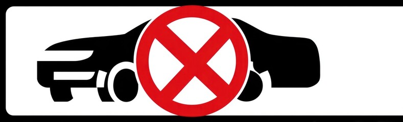 Fototapeta premium No Stopping or Standing Vehicle Traffic Sign.