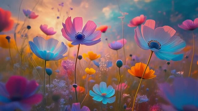 Vibrant Flowers in Motion.