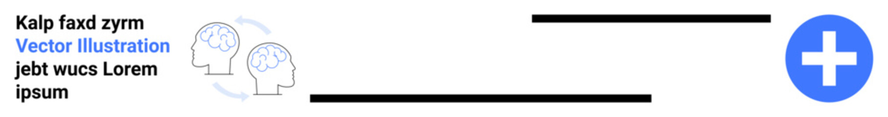 Fototapeta premium Healthcare, neurology, medical support, mental health, diagnosis, treatment solutions. Minimal graphic with brain outlines and a medical cross symbol. Healthcare and neurology concept