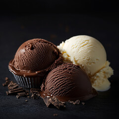 チョコとバニラのアイスクリーム背景