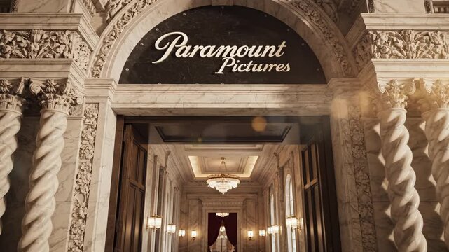 Paramount Pictures entrance with marble columns