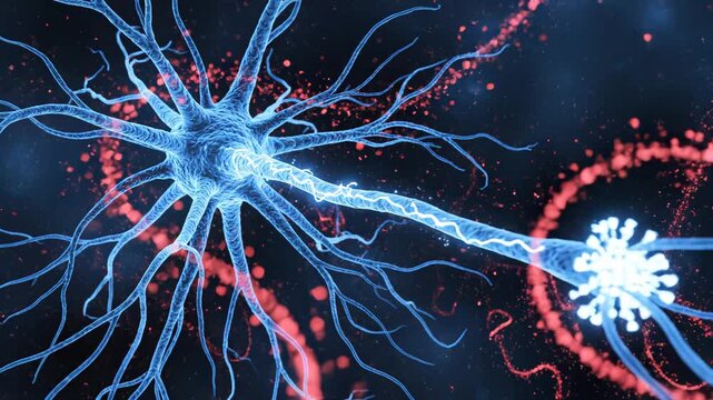 Neuron cell structure with axon and dendrites