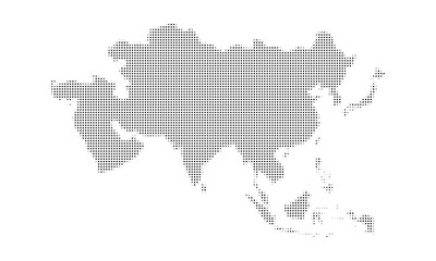 asia halftone dotted map continent abstract background black dot vector illustration © VectorVista