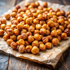 roasted chickpeas on parchment paper