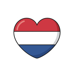 Fototapeta premium Dutch Flag Heart Shape Patriotism Symbol