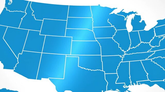 Map of United States with states