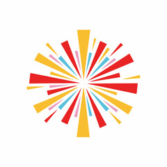 Obraz premium Colorful abstract graphic featuring a vibrant radiating burst of diverse lines in dynamic pattern