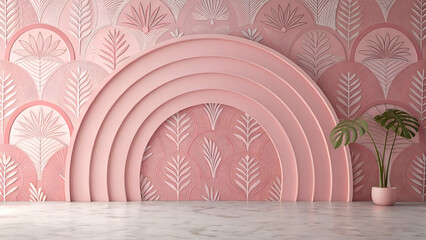 Obraz premium Abstract Pink Aesthetic Background with Soft Gradient Texture, Minimal Modern Wallpaper for Branding, Social Media, Website, Poster and Digital Design