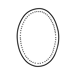 Whimsical hand drawn oval frame