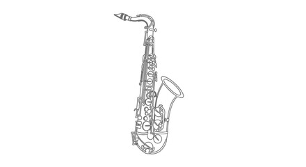 Saxophone instrument in music equipment.