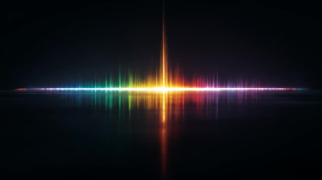Vibrant audio spectrum visualizing sound waves on black background