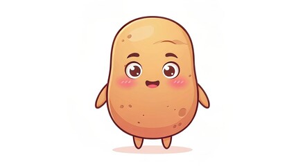 Cute and Cheerful Smiley Potato Character with Tiny Arms and Legs for a Fun Invitation Card Design
