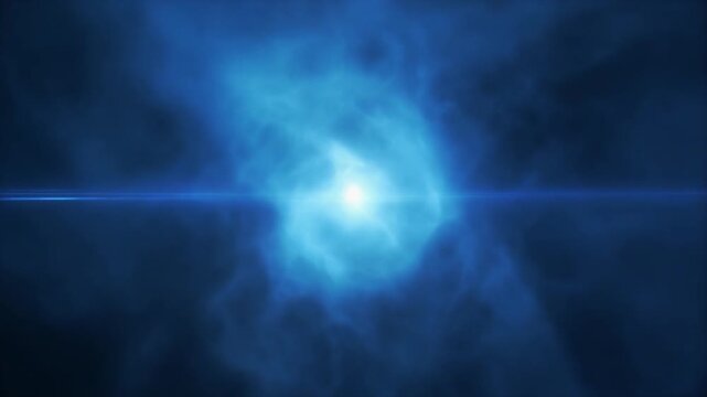 Blue glowing energy fog rotating slowly soft light motion seamless futuristic cinematic surreal ethereal ambience cascading softly glowing abstract unique style ultra realistic loop