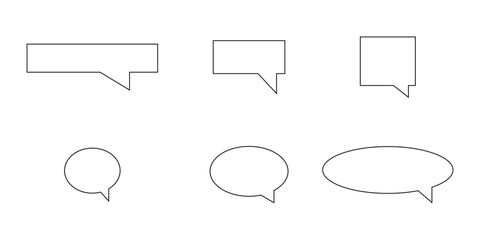 Isolated line massage box icon. Dark line massage box icon set. Chat box icon set on white background.  Comment box icon set on white background. Chatting speech icon set on white background. EPS 10. 