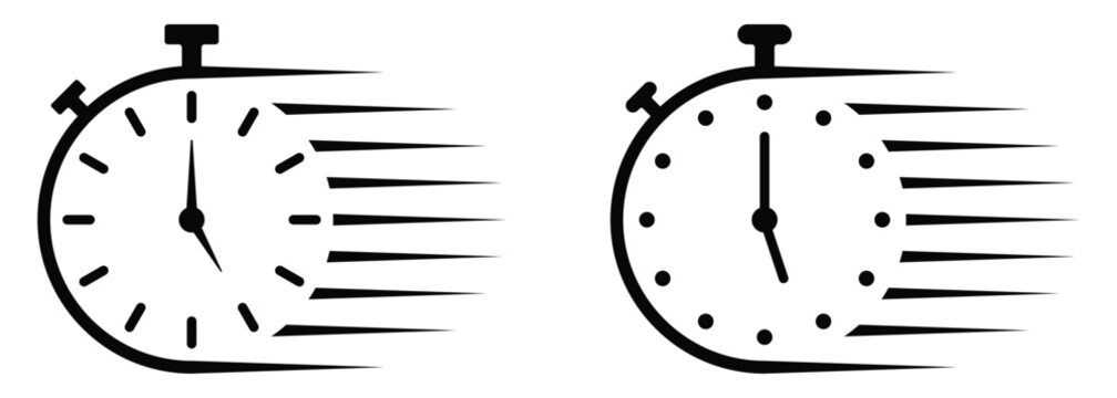 Time, clock vector icon. Rapid line symbol. Vector, logo illustration.