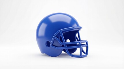 Fototapeta premium Blue Football Helmet on White Background: Sports Safety Gear.