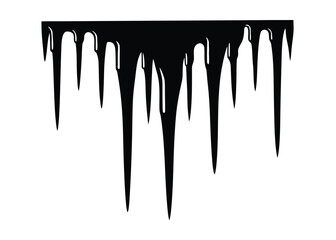 Black dripping liquid graphic element on white background for design and decoration purposes