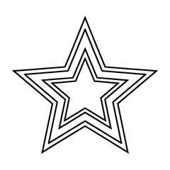 Obraz premium Simple black and white star icon with layered outline