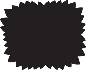 Black spiky shape on white background graphic design element