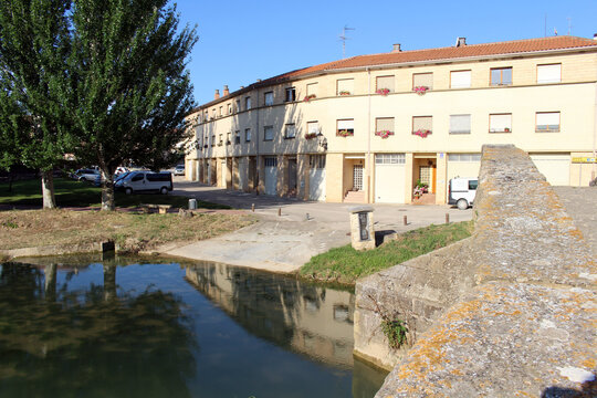 Entering Villatuerta on Camino de Santiago Frances in Navarra Spain July 2024