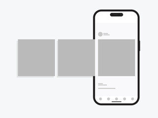 vector illustration of a mobile phone mockup and mobile phone with flat user interface