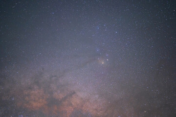 Night sky space background, Starry universe in dark blue sky, Milky way galaxy with stardust field in deep universe