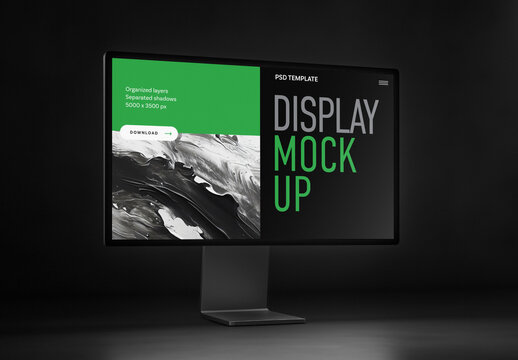 Realistic Desktop Screen Mockup for Web Design Portfolio Showcase