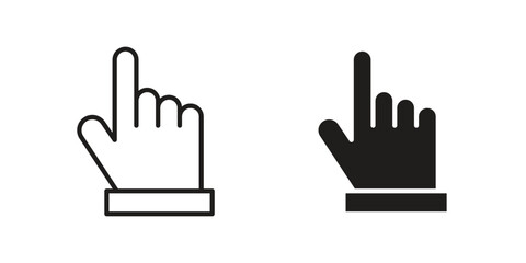 Fototapeta premium Cursor hand icon. simple thin line icon vector illustration pack on white