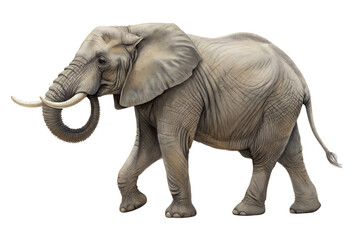 Obraz premium Realistic Elephant Isolated on White Background