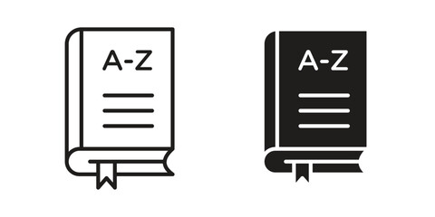 Dictionaries icon. simple thin line icon vector illustration pack on white