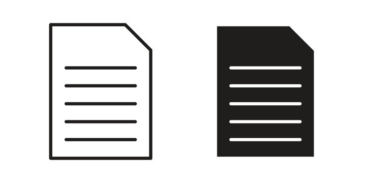 Document icon. simple thin line icon vector illustration pack on white