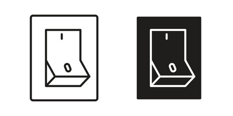 Electric switch icon. simple thin line icon vector illustration pack on white