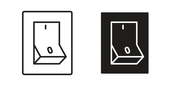 Electric switch icon. simple thin line icon vector illustration pack on white
