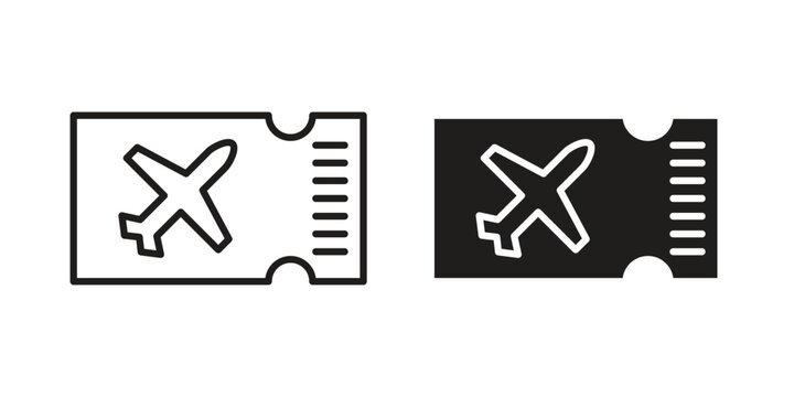 Flight tickets icon. simple thin line icon vector illustration pack on white