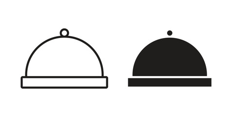 Fototapeta premium Food tray icon. simple thin line icon vector illustration pack on white