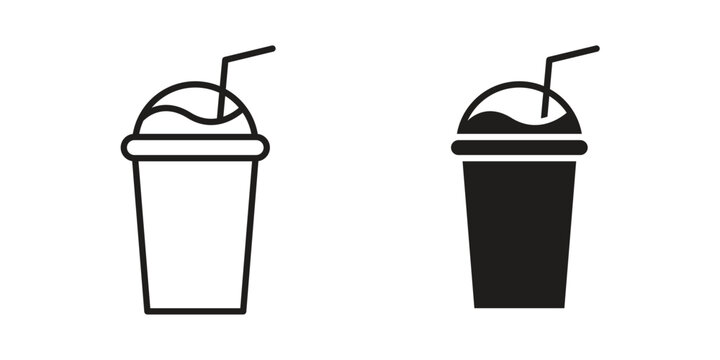 Frappe icon. simple thin line icon vector illustration pack on white