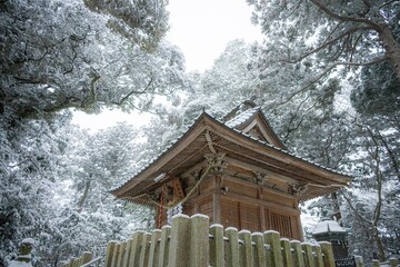 茨城県笠間市　愛宕神社の雪景色