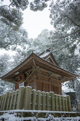 茨城県笠間市　愛宕神社の雪景色