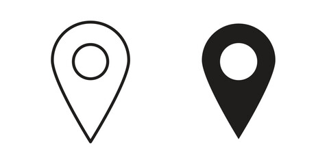 Map marker icon. simple thin line icon vector illustration pack on white